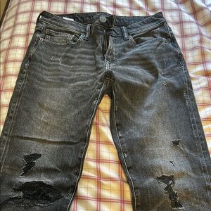 American Eagle Men's Distressed Black Jeans